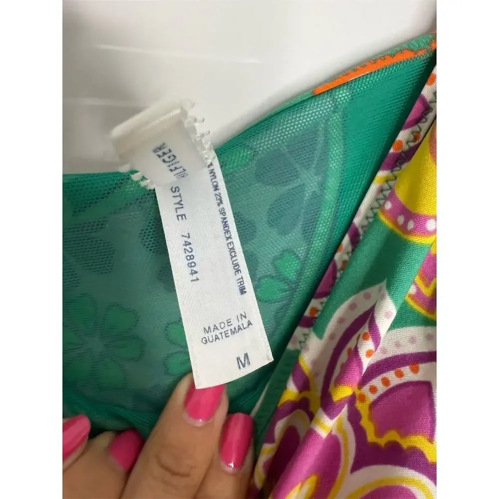 Tommy Hilfiger Women's Paisley Tankini Top Size M Multicolor